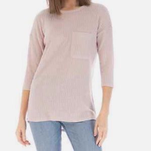 Bobeau Women's Blush Pink Thermal Pocket Cozy Soft Tunic Large
